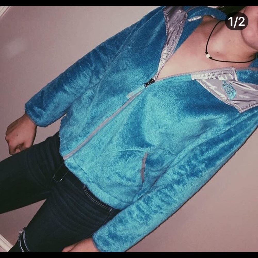 NORTHFACE blue jacket!!